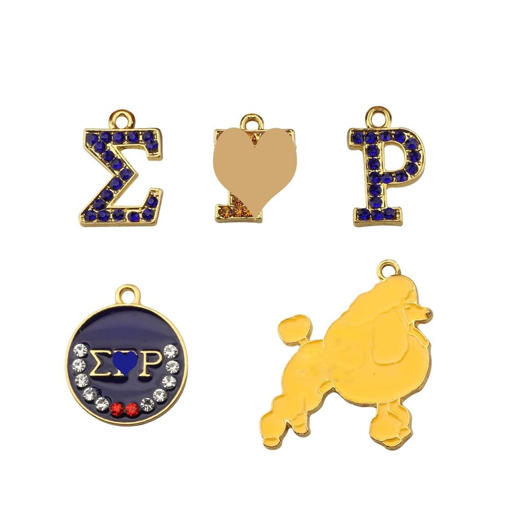 8345 5PCS Sorority Gifts Charm Pendant for Jewelry Making DIY Crafts 5PCS